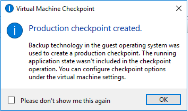 Production Checkpoints