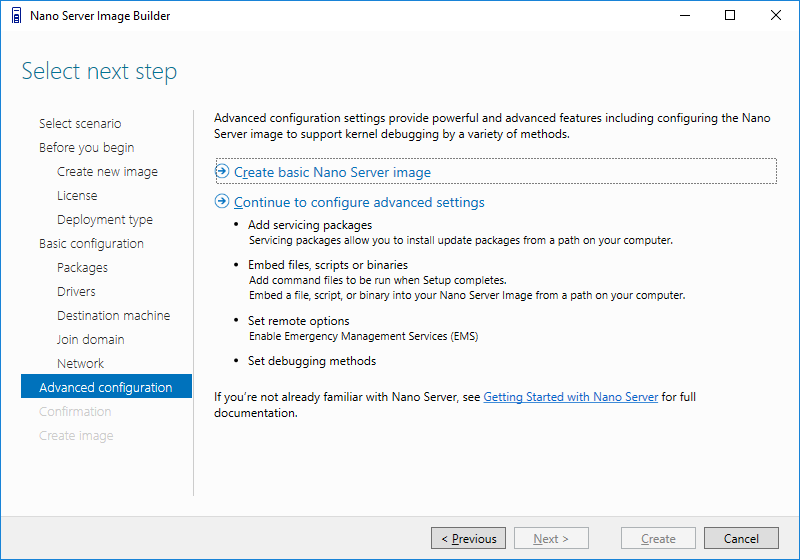 Nano Server Advanced Configuration