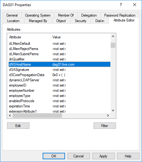 Exchange DAG Dns Host Name