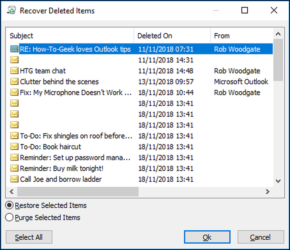 Recover Deleted items
