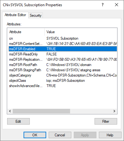 SYSVOL Subscription Properties