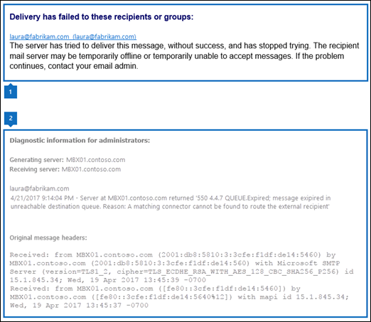 Exchange Server NDR Message