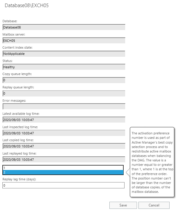 Activation Preference number Change