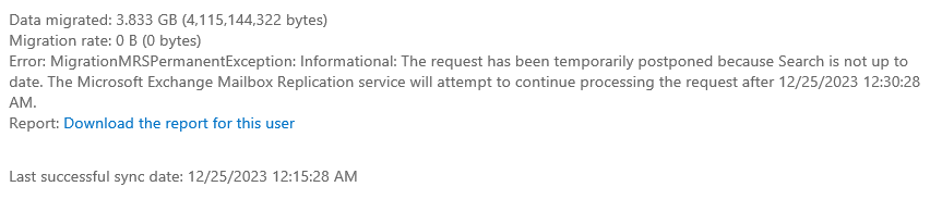 Exchange Search is not up to date